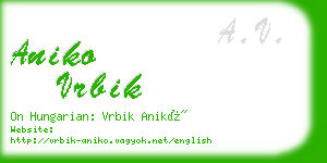 aniko vrbik business card
